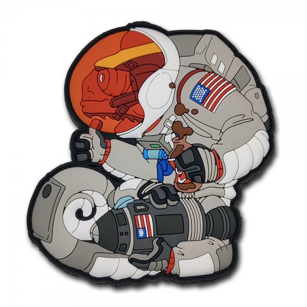 Astronaut Chameleon - Patch mit Klettverschluss zum aufnähen 9,5cm x 9cm