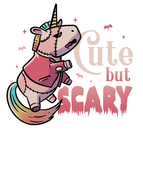 Cute But Scary - Funny Halloween Spooky Unicorn
