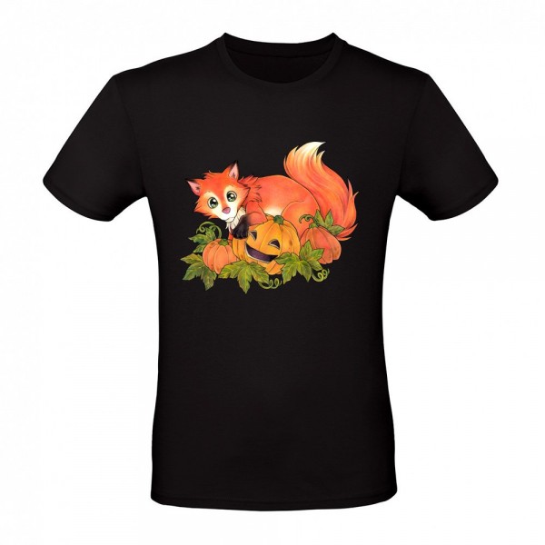 Cute fox with pumpkin for autumn lovers