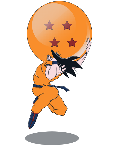 Crouching figure of Goku