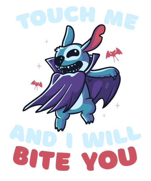 Touch Me And I Will Bite You - Funny Halloween Spooky Cartoon Gift