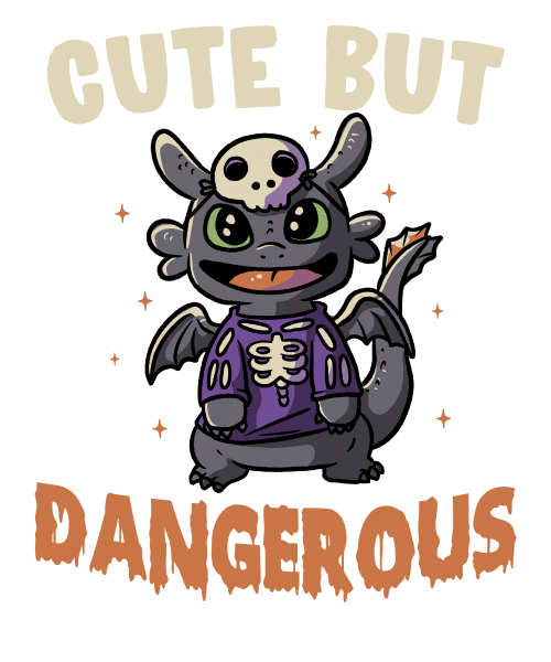 Cute But Dangerous - Funny Halloween Spooky Cartoon Gift