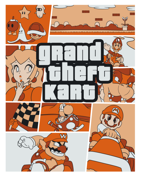 Grand theft Kart orange