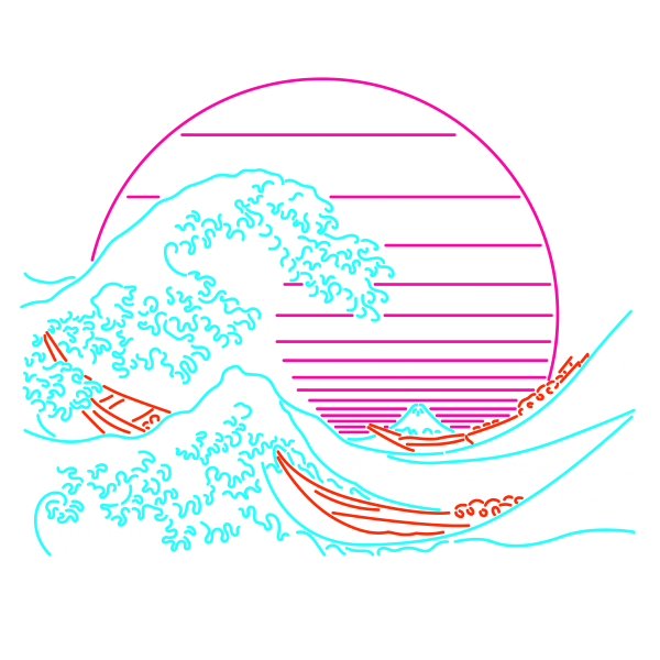 Great neon wave