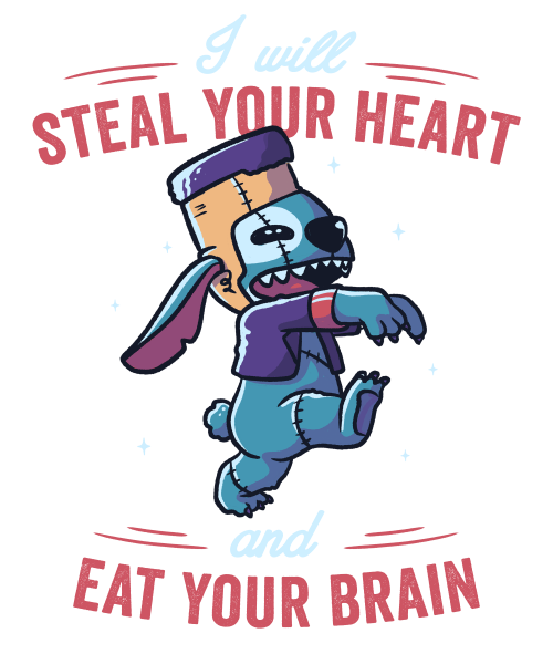 I Will Steal Your Heart And Eat Your Brain - Funny Halloween Spooky Cartoon Gift