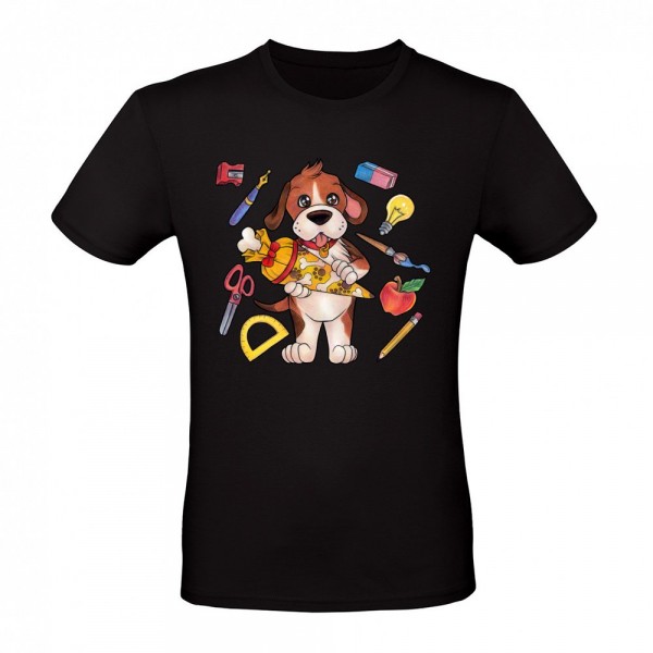 Cute dog puppy beagle with sugar bag school