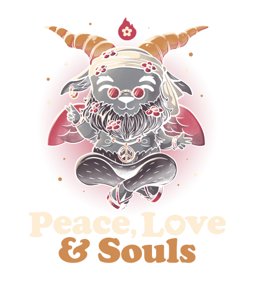 Peace Love And Souls Creepy Cute Baphomet Gift