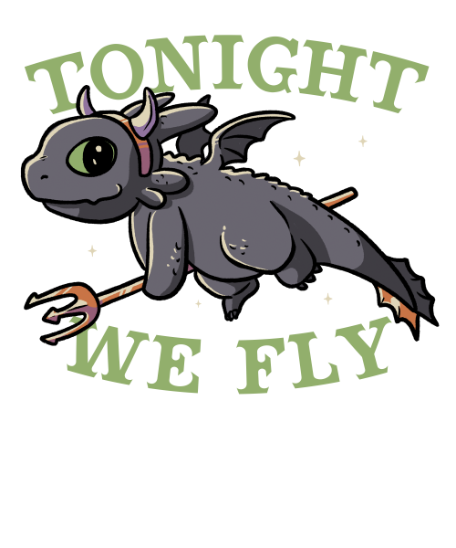 Tonight We Fly - Funny Halloween Spooky Cartoon Gift