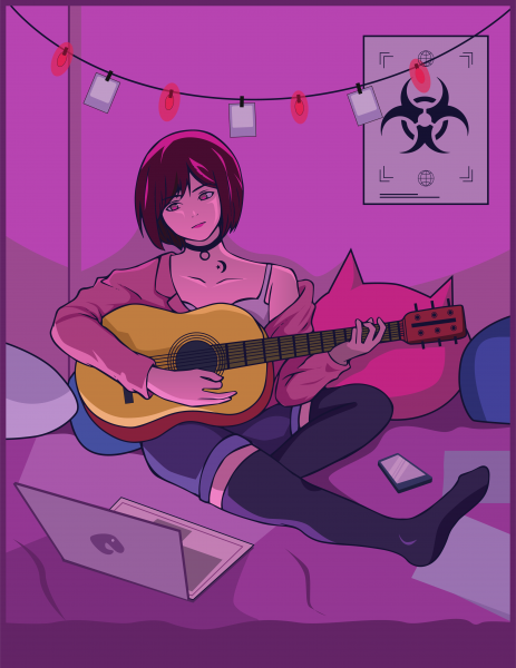 Anime Girl and Guitar