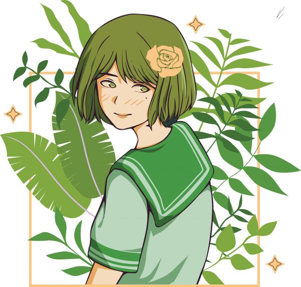 Green Anime Student
