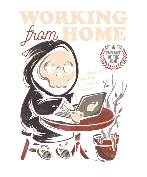 Working From Home - Creepy Skull Gift