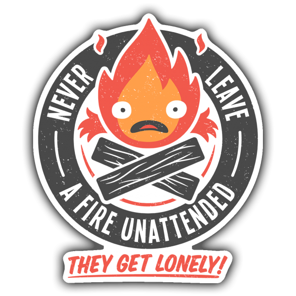 Lonely Fire Demon Vinyl Sticker