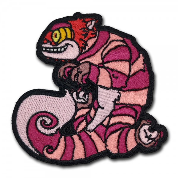 Cheshire Chameleon - Embroidered Patch mit Klettverschluss zum aufnähen 10cm x 9,5cm